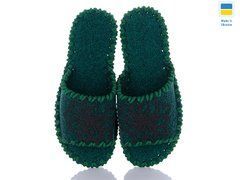Women's felt slippers 285 green, Economy, 36/37, Open, Felt, Flowers
