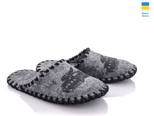 Men's felt slippers 302 gray, Economy, 40/41, Close, Felt