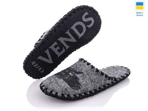 Men's felt slippers 302 gray, Economy, 40/41, Close, Felt