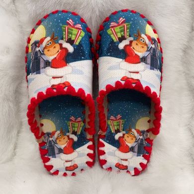 Children's felt slippers 042B, 34/35, Textile, VENDS, For girl, Textile, Demi, Close, Christmas | New Year