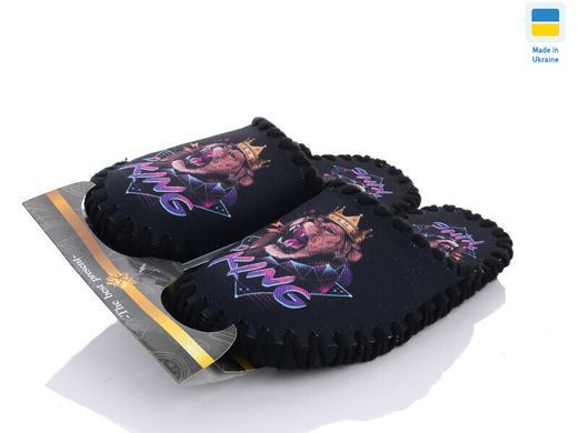 Men's textile slippers 0528B, Textile, 40/41, Close, Textile, Lions