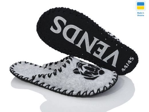 Men's felt slippers 359 gray, Economy, 40/41, Close, Felt, Tigers