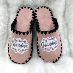 велюрові бежеві капці My Favorite Grandma
