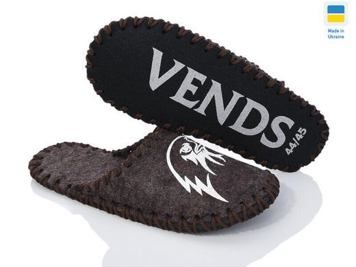 Men's felt slippers 365 brown, Economy, 42/43, Close, Felt, Birds