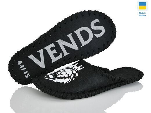 Men's felt slippers 328 black, Economy, 40/41, Close, Felt, Lions