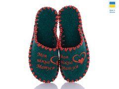 Women's felt slippers 163 green, Economy, 36/37, Close, Felt, For mother
