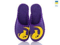 Women's felt slippers 278 violet, Economy, 36/37, Close, Felt, Cats