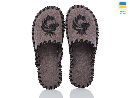 Men's felt slippers 323 beige, Economy, 40/41, Close, Felt, Lions