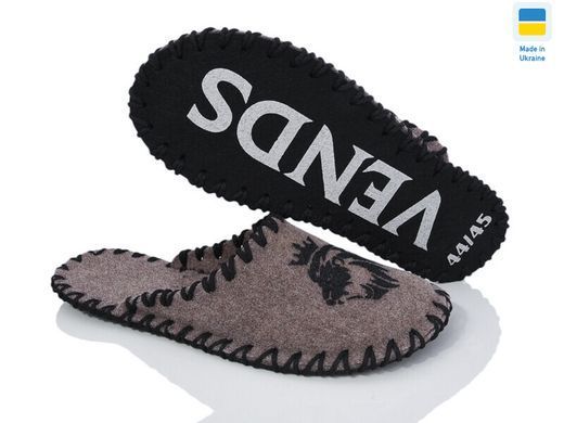 Men's felt slippers 323 beige, Economy, 40/41, Close, Felt, Lions