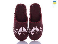 Women's felt slippers 295 bordo, Economy, 36/37, Close, Felt, Birds