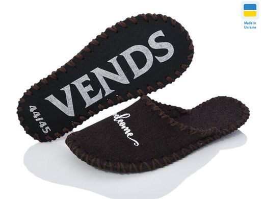 Men's felt slippers 332 brown, Economy, 42/43, Close, Felt, Home