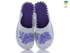 Women's felt slippers 271 gray, Economy, 36/37, Close, Felt, Flowers