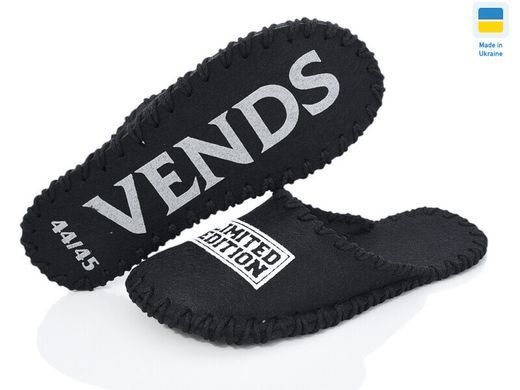 Men's felt slippers 385 black, Economy, 42/43, Close, Felt