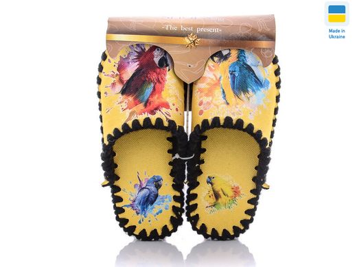 Women's textile slippers 0116B, 36/37, Textile, VENDS, Female, Textile, Felt, Demi, Close, Birds