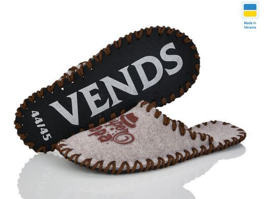 Men's felt slippers 390 beige, Economy, 40/41, Close, Felt, For father