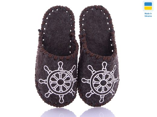 Children's felt slippers 013 brown, 30/31, Economy, VENDS, For boy, Felt, Demi, Close, Sea