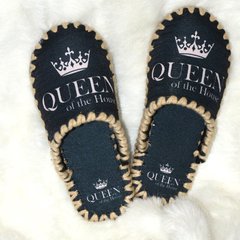 чорні текстильні капці Queen