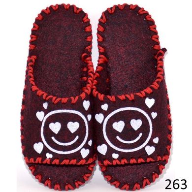 Women's felt slippers 263 bordo, 36/37, Economy, VENDS, Female, Felt, Spring/Summer, Open