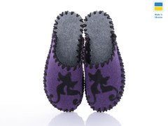 Women's felt slippers 217 violet, Economy, 36/37, Close, Felt, Cats