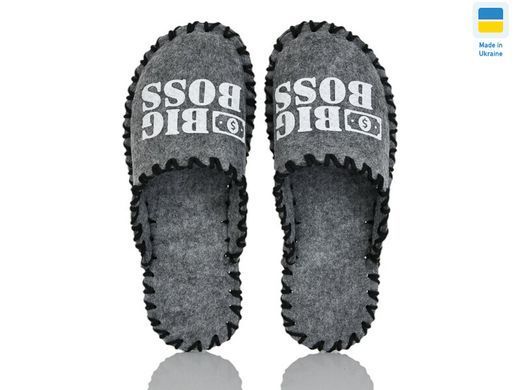 Men's felt slippers 364 gray, Economy, 42/43, Close, Felt, Boss