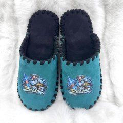 бірюзові велюрові капці Zeus