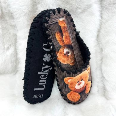 Women's velor slippers 25-0142, Premium, 36/37, Close, Velours, Animals