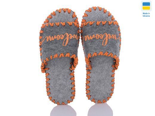 Women's felt slippers 267 gray, Economy, 40/41, Open, Felt, Home