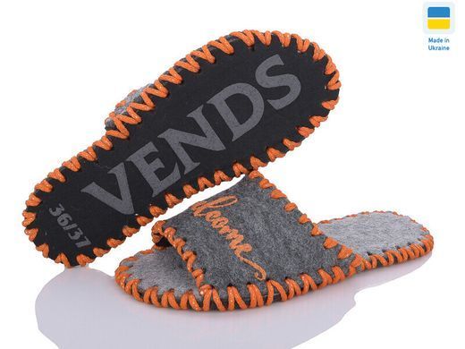 Women's felt slippers 267 gray, Economy, 40/41, Open, Felt, Home