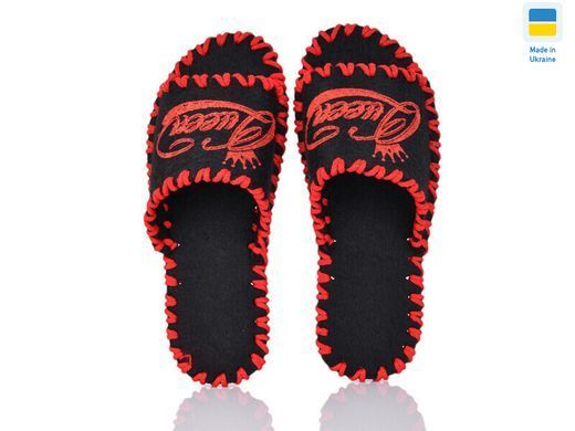 Women's felt slippers 288 black, Economy, 38/39, Open, Felt