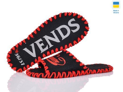 Women's felt slippers 288 black, Economy, 38/39, Open, Felt