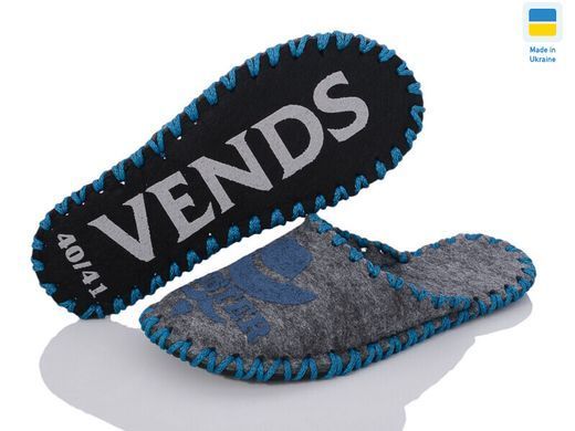 Men's felt slippers 317 gray, Economy, 40/41, Close, Felt