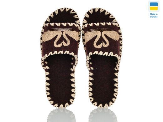 Women's felt slippers 229 bordo, Economy, 36/37, Open, Felt, Birds
