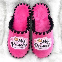 велюрові рожеві капці з написом My Princess