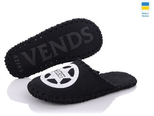 Men's felt slippers 360 black, Economy, 40/41, Close, Felt