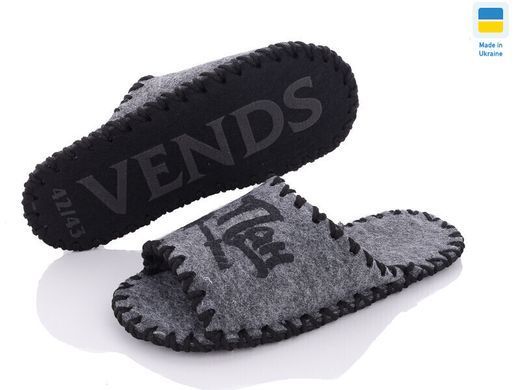 Men's felt slippers 342 gray, Economy, 40/41, Open, Felt