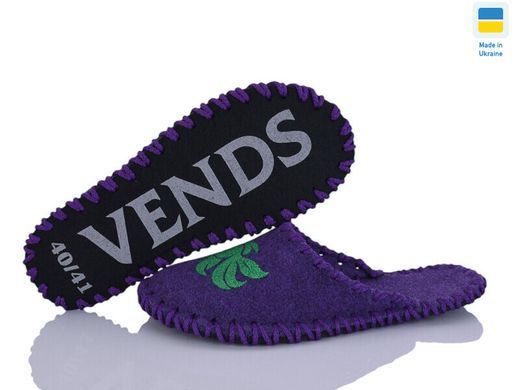 Women's felt slippers 232 violet, Economy, 36/37, Close, Felt, Sea