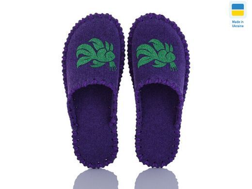 Women's felt slippers 232 violet, Economy, 36/37, Close, Felt, Sea