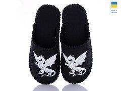 Men's felt slippers 347 black, Economy, 40/41, Close, Felt, Dragons