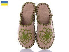 Women's felt slippers 215 beige, Economy, 36/37, Close, Felt, Flowers