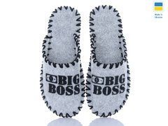 сірі з чорним прошиті капці Big Boss