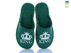 зелені фетрові капці з написом King