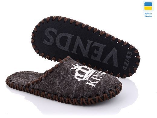 Men's felt slippers 311 brown, Economy, 40/41, Close, Felt