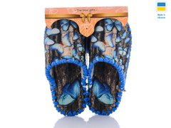 жіночі фетрові капці з блакитними метеликами
