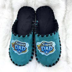 велюрові бірюзові паркетні капці Super Dad