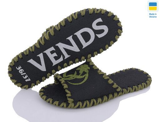 Women's felt slippers 160 black, Economy, 36/37, Open, Felt, Flowers