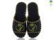 Women's felt slippers 160 black, Economy, 36/37, Open, Felt, Flowers