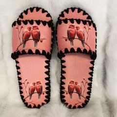 Women's textile slippers 0147, Textile, 36/37, Open, Textile, Birds