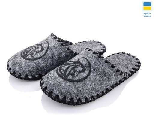 Men's felt slippers 308 gray, Economy, 40/41, Close, Felt, Horses