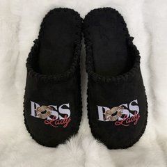 велюрові чорні капці Lady Boss